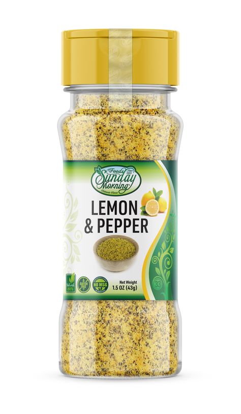 Sunday Morning Foods Lemon & Pepper No. 33 1.5 OZ (43g) SKU: 1365442102330 Grocery Food Products, Minuman Starbucks, Makanan Cepat Saji, Spices Packaging, Grocery Foods, Healthy Shopping, Fair Food Recipes, Lemon Pepper, Food Pantry