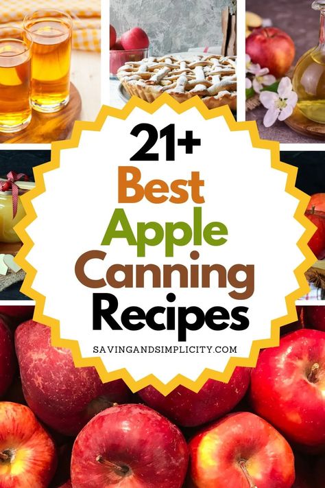 Do you have a ton of apples? 21+ apple canning recipes including apple pie filling, applesauce, apple chutney, apple jam and more. Preserving apples just got easier. No matter the type of apple we have an apple recipe just for you. Canning and preserving recipes including caramel apple jam, apple butter and so many classic fall recipes.  Fill your pantry and stock the shelves with budget friendly recipes. Preserving Apples Canning, Apple Preservation Recipes, Apple Preserving Recipes, Apple Preserves Recipe Canning, Canning Red Hot Cinnamon Apples, Can Apples Recipes, Apple Canning Recipes Simple, Canning Recipes For Apples, How To Can Apples