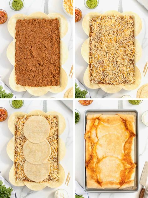 Tacos Sheet Pan, Sheet Pan Quesadilla, Pan Quesadilla, Quesadilla Recipes Beef, Ground Beef Quesadillas, Beef Quesadillas, Chicken Gyro, Complete Meals, Gyro Recipe