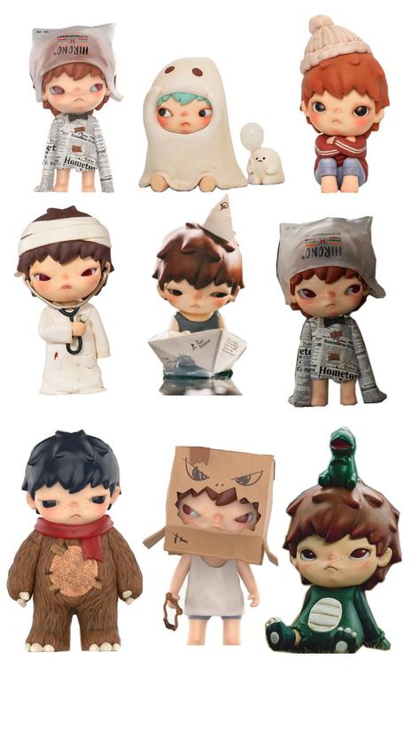 hirono ;3 Hirono Sticker Printable, Juminocore Stickers, Hinoro Figures, Hirono Figures Icons, Hirono Figures, List Design, Pop Mart, Face Stickers