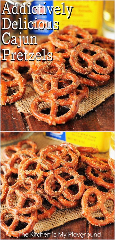 Pile of Cajun Pretzels Pretzel With Ranch Seasoning, Cowboy Pretzels, Old Bay Pretzels, Southern Snack Recipes, Pretzel Seasoning Recipes Ranch, How To Make Flavored Pretzels, Cajun Pretzels Recipes, Spicy Pretzels No Bake, Spicy Pretzel Recipe Easy