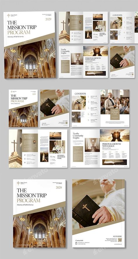 Church Mission Brochure Template, Print Templates | GraphicRiver Brochures Mockups, Missions Trip, Print Templates, Brochure Template