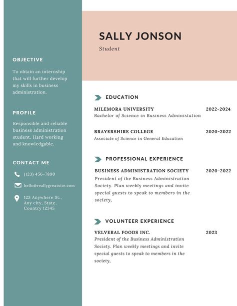 Student Resume Cv For Students, Student Cv, Resume Template Examples, Student Resume, Professional Resume Template, Sharing Time, Stylish Fonts, Digital Tools, Resume Template Professional