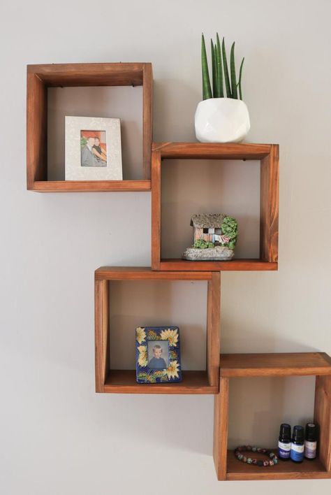 Cube Wall Shelves, Floating Cube Shelves, White Living Room Set, Square Floating Shelves, Cube Wall Shelf, Wall Shelves Diy, Diy Wall Planter, Wall Cubes, Square Shelf