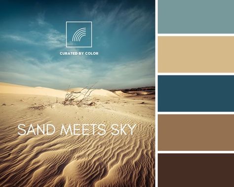 Blue And Brown Color Combination, New Mexico Color Palette, Desert Minimalism, Landscape Color Palette, Blue And Brown Color Palette, Sky Color Palette, Desert Color Palette, Over 40 Style, Teal Color Palette