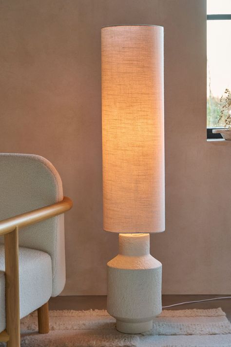 Buy French Connection Cream Lamu Floor Lamp from the Next UK online shop Stand Alone Lamps, Floor Lamp Family Room, White Floor Lamps, Floor Lamp Stone, Standing Living Room Lamp, Chunky Floor Lamp, Nordic Floor Lamp, Two Floor Lamps In Living Room, Stone Floor Lamp