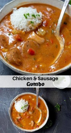 This Chicken and Sausage Gumbo Recipe is super quick and easy. Gumbo is one hundred percent New Orleans food. Make this flavorful gumbo for a taste of Cajun country. #gumborecipes #cajunfood #gumbo #easydinnerrecipes Non Seafood Gumbo, Non Spicy Gumbo Recipe, Cajun Meals New Orleans, Cajun Soup Recipes New Orleans, Creamy Gumbo Recipe, Simple Gumbo Recipe, Cajun Sausage Soup, Easy Gumbo Recipe Simple, Gumbo Recipe Chicken And Sausage