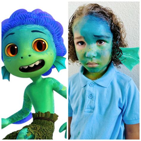 #kidsfacepaint #facepainting #luca Luca Costume, Movie Halloween Costumes, Kids Face Paint, Halloween 2024, Movie Costumes, Fantasy Makeup, Lucca, Face Painting, Face Paint