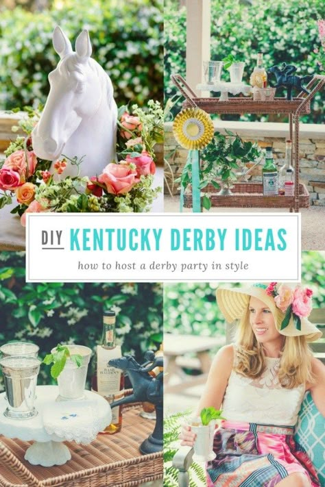 Host a 2020 Kentucky Derby Party! - Design Improvised Derby Party Outfit, Kentucky Derby Birthday, Kentucky Derby Party Ideas Decoration, Kentucky Derby Party Outfit, Kentucky Derby Party Games, Kentucky Derby Food, Derby Day Party, Derby Food, Derby Themed Party