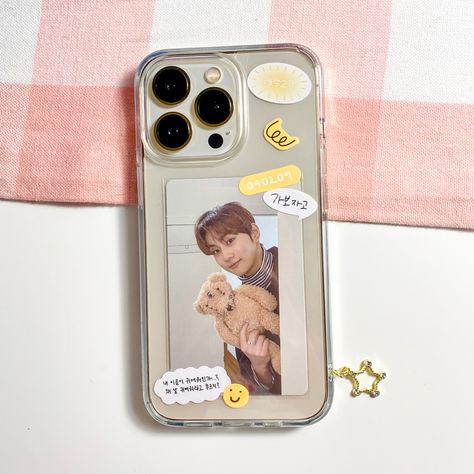 please do not repost w/o permission ♡ enhypen, kpop, phone case decoration, iphone 13 pro, photocard, jungwon Photo In Phone Case, Iphone 13 Pro Aesthetic, Iphone 13 Pro White, Photocard Phone Case Ideas, Iphone Case Decorations, Enhypen Phone Case Ideas, Kpop Phone Case Ideas, Phone Case Kpop Ideas, Photo Card Phone Case