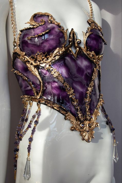 Makeup Artist Design, Porcelain Corset, Joyce Spakman, Corset Diy, Wedding Dress Suit, Candy Makeup, Purple Corset, Corset Fashion, Sister Outfits