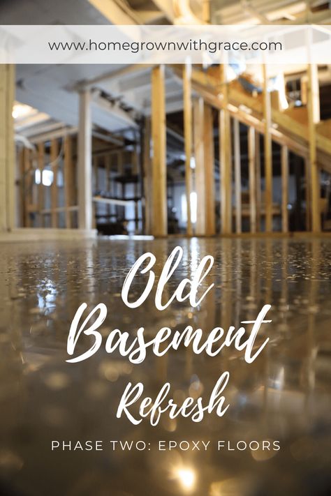 Cheapest Basement Flooring, Old Farmhouse Basement, Sealing Basement Floor, Basement Flooring Ideas Cheap Epoxy, Wet Basement Remodel, Cheap Laundry Room Makeover, Basement Refresh, Epoxy Floor Basement, Epoxy Concrete Floor