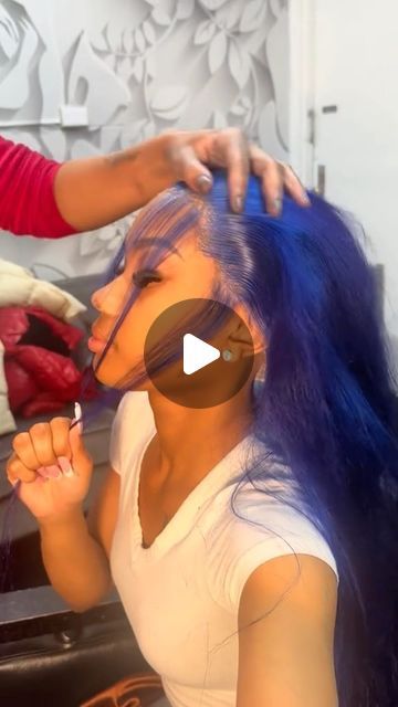 LiBeauty Glueless Luxury Wig 💎 on Instagram: "Try a blue wig with me 💙💙

Halloween is coming 🎃🧚🏽‍♀️
🤑Code to save $28 off: “OM28”
🛒#libeautyhair 100% human hair vendor
👉🏽Click bio website for more hairstyles
______________________________
⬇COMMENT BELOW⬇
❤LIKE, SHARE AND FOLLOW❤

#bluewig #bluehair" Royal Blue Hair Color, Blue Wig Hairstyles, Soft Baby Hairs, Royal Blue Hair, Blue Wig, Halloween Is Coming, Hair Vendor, Baby Hairs, Hair Color Blue