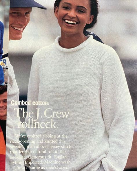 J Crew Catalog, J Crew Summer, Vintage J Crew, J Crew Style, Funnel Neck Sweater, Vintage Soft, Sweater Vintage, 가을 패션, Roll Neck