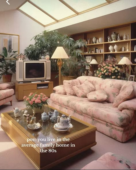 80s Living Room Aesthetic, 1980s Living Room, 80s Living Room, 1980s Interior Design, 90s Living Room, 1980s House, 1980s Interior, 1980s Decor, 80s Interior Design