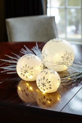 LED Frosted Glass Globes with Snowflakes in Glitter and Jewels Set of 3 Sunflower Arrangements, Christmas Lighting, Glass Globes, Ceramic Christmas Trees, Christmas Wall Decor, Christmas Display, Christmas Floral, Leaded Glass, Unique Lighting