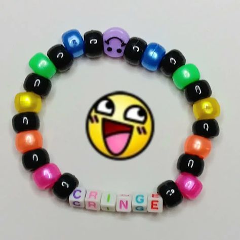 Words On Bracelets Ideas, Bracelet Patterns Kandi, Barbie Kandi, Dhmis Kandi, Ghost Band Bracelet, Kandi Bracelets Scene, Scene Kandi Ideas, Scene Kandi Bracelets Ideas, Simple Kandi Ideas