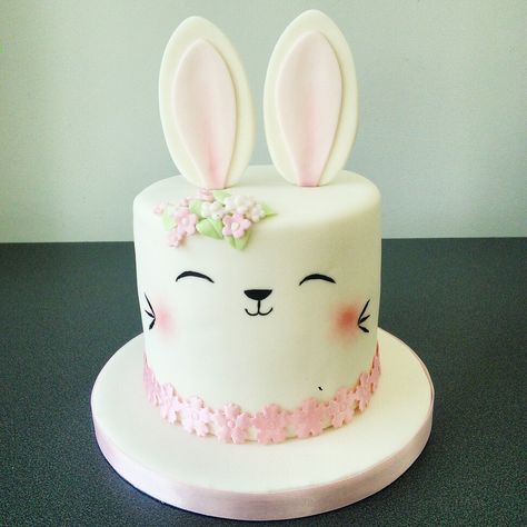 Some Bunny Is Two Cake, Cute Bunny Cake Ideas, Bunny Theme Cake, Bunny Birthday Cakes Girl, Cake With Bunny Rabbit, Easy Bunny Birthday Cake, Easter Cupcakes Decoration, Two Tier Bunny Birthday Cake, Bunny Cakes