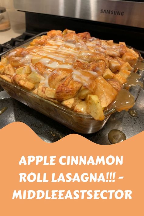 Apple Cinnamon Roll Lasagna!!! - middleeastsector https://middleeastsector.com/apple-cinnamon-roll-lasagna/ Cinnamon Roll Lasagna, Lasagna Rolls Recipe, Apple Cinnamon Recipes, Lasagna Roll, Classic Lasagna, Diced Apples, Lasagna Rolls, Apple Filling, No Noodle Lasagna