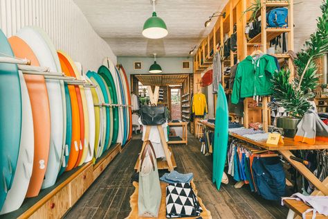 Pilgrim Surf + Supply in Brooklyn. Surf Shop Interior, Surf Table, New York City Shopping, Surfing Wallpaper, Surf Store, Smoothie Shop, Mavericks Surfing, Surfing Pictures, Surf Brands