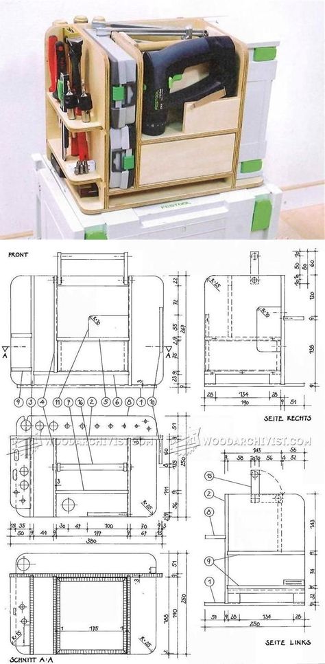 Hand Tools Woodworking, Officine In Garage, Woodwork Shop, Festool Systainer, Woodworking Desk Plans, Wood Tool Box, Woodworking Desk, Carpentry Tools, Workshop Organization