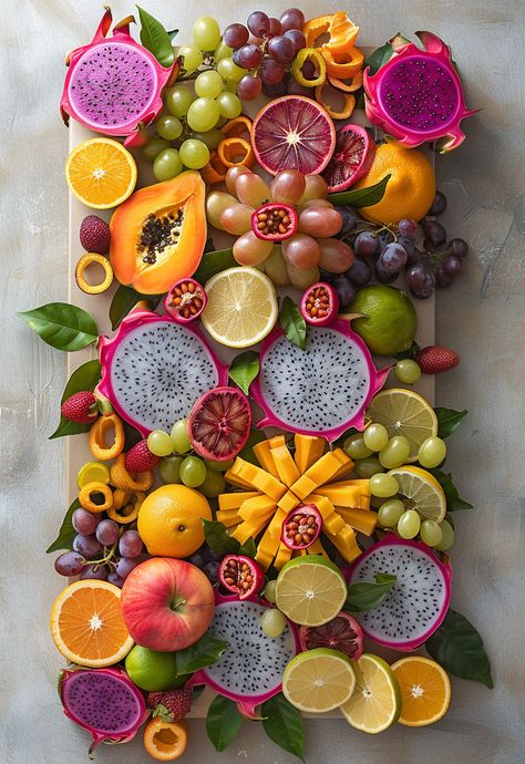 Create a beautiful fruit charcuterie board. Easy, colorful, and perfect for entertaining! Easy Fruit Board, Tropical Fruit Charcuterie Board, Caribbean Charcuterie Board, Cheese Broads, Tropical Charcuterie Board, Fruit Grazing Board, Fruit And Cheese Charcuterie Board, Fruit Charcuterie Board Ideas, Charcuterie Board Fruit