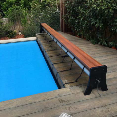 Pool Cover Roller Bench, Diving Platform For Pool, Sliding Deck Pool Cover, Above Ground Pool Australia, Retractable Swimming Pool Cover, Solar Pool Heater Diy, Pool Cover Roller, Small Inground Pool, Hidden Pool