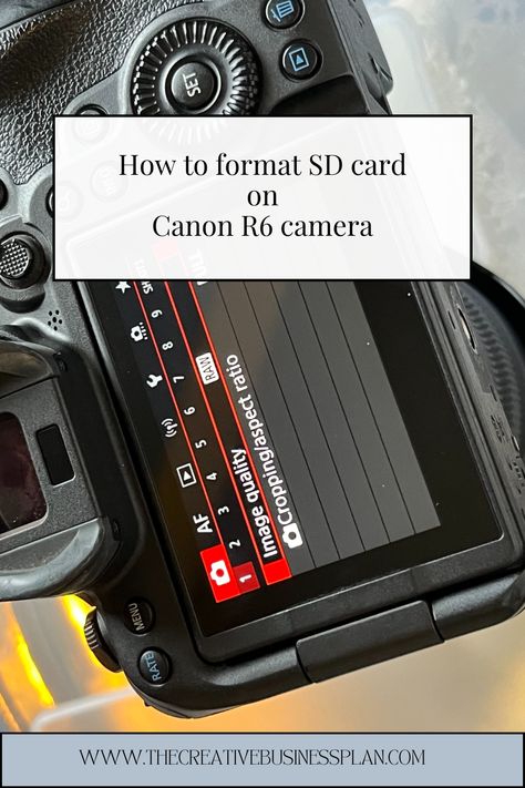 How to format memory sd card on Canon R6 camera. photographer how to, how to use my canon camera, how to use Canon r6, tips for canon r6 Canon R6, Creative Business Plan, Canon Camera, Memory Card, Photography Business, Sd Card, Business Planning, Creative Business, How To Use