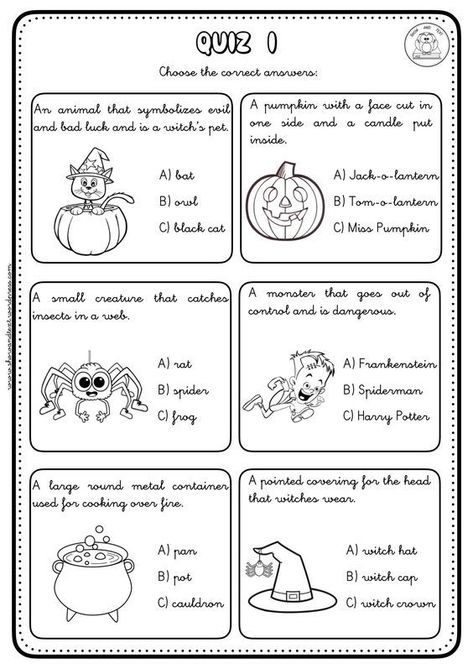 Halloween Worksheets For Kids, Halloween Crossword, Hallowen Crafts, Halloween Reading Comprehension, Halloween Worksheet, Teach English Online, Halloween Reading, Halloween Worksheets, Teaching English Online