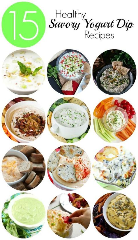 15 delicious and simple yogurt dip recipes perfect for vegetables, pretzels, chips, and pita breads. Yogurt Dip Recipes, Savory Dip Recipes, Recipes Using Yogurt, Savory Yogurt, Salmon Appetizer Recipes, Yoghurt Recipe, Onion Dip Recipe, Yogurt Snacks, Easter Food Appetizers