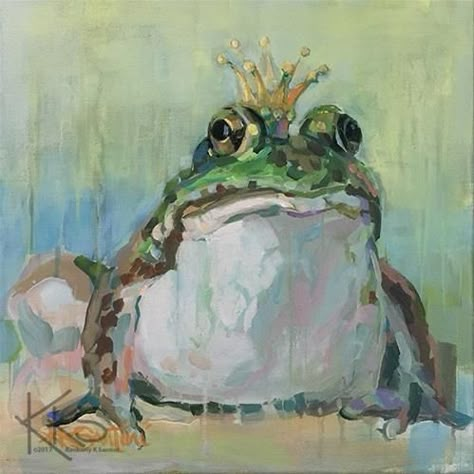 Kimberly Santini | "The Real Deal" Dr Doolittle, The Frog Prince, Frog Illustration, Frog Decor, Wildlife Artwork, Frog Prince, Frog Art, A Frog, Tropical Art