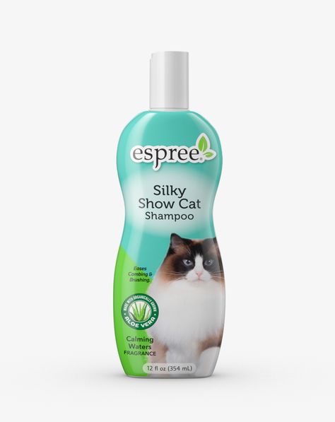 Our best cat shampoo produces a show cat look | Espree Cat Shampoo, Paper Duck, Long Haired Cats, Wet Cat, Cat Items, Long Coats, Safflower Oil, Aloe Vera Juice, Best Cat