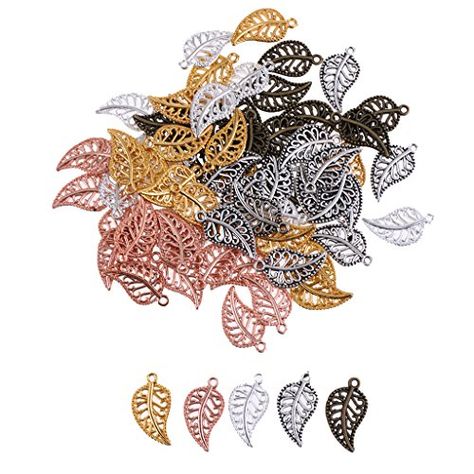 Diy Jewelry Charms, Multicolor Earrings, Costume Jewelry Necklaces, Jewelry Making Charms, Beading Wire, Wine Charms, Leaf Charms, Diy Schmuck, Leaf Pendant