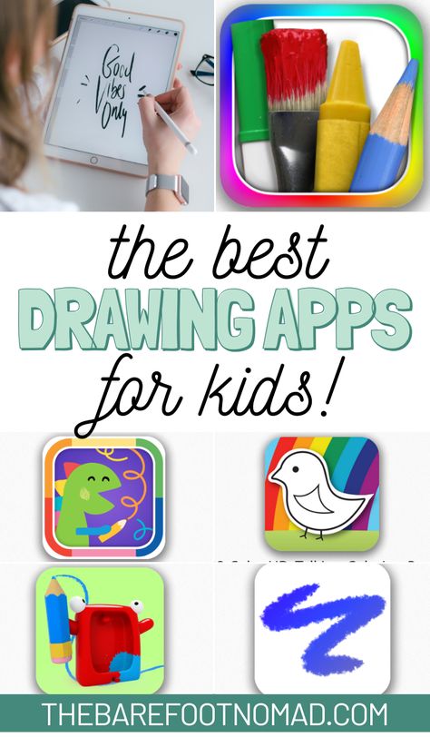 Looking for the best iPad drawing apps for kids? These free apps are perfect for young students learning to draw! #drawing #kids #iPad #apps Best Ipad Apps For Kids, Drawing Apps Ipad, Apple Pencil Apps, Toddler Ipad, Ipad Drawing App, Toddler Apps, Kids Ipad, Drawing Apps, App Drawings