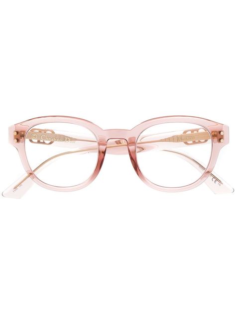 DIOR DIOR EYEWEAR BRILLE MIT RUNDEN GLÄSERN - ROSA. #dior Pink Round Glasses, Dior Eyewear, Round Eyewear, Italian Elegance, Round Glasses, Pink Round, Architectural Details, Sale Design, Modern Luxury