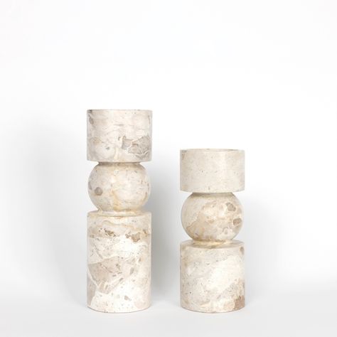 Textured Symmetry: illuminate your space with this beautiful pair of white marble candle holders. A sculptural blend of function and elegance.⁠ ⁠ Check out our whole collection at: studiosookie.com⁠ ⁠ #WhiteMarble #MarbleCandleHolder #Sculpture #Elegance #Function #CandleHolder #TrendyHome Marble Candle Holder, Marble Candle, Trendy Home, White Marble, Candle Holders, Marble, Candles, Sculpture, Texture