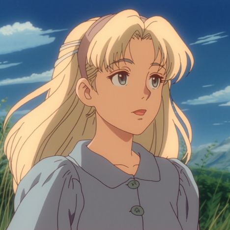 Blonde Studio Ghibli Characters, Anime Girlboss Pfp Blonde, Ghibli Style Pfp, Blonde Anime Icon, Blonde Hair Anime Pfp, Ghibli Profile Picture, Blonde Profile Picture, Cute Pfp Pictures, Blonde Pfp Cartoon