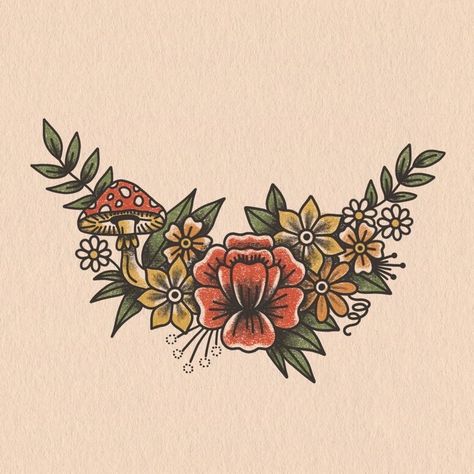 Traditional Roller Skate Tattoo, Odd Tattoos Unique, 70s Aesthetic Tattoo, Old Fashion Tattoos, Trad Tattoos, Hipster Tattoo, Tattoos Traditional, Traditional Tattoo Inspiration, Traditional Tattoo Flowers