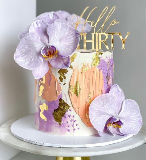 40th Party Ideas, Orchid Cake, Cake International, Fantasy Cake, Birthday Cake With Flowers, Creative Cake Decorating, Birthday Cakes For Women, Cake Inspo, Cakes For Women