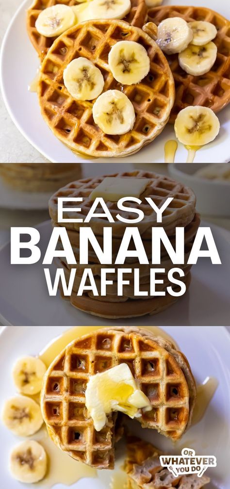 Banana Waffles Oat Banana Waffles, Banana Waffles Healthy, One Waffle Recipe, Homemade Banana Pancakes, Banana Waffle Recipe, Extra Bananas, Waffle Recipe Healthy, Banana Coffee Cakes, Easy Waffle Recipe