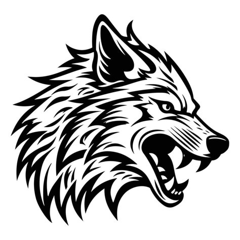 Wolves Black And White, Wolf Side View, Wolves Black, Wolf Stencil, Wolf Black And White, Geometric Wolf Tattoo, Wolf Mascot, Side View Drawing, Animal Symbol