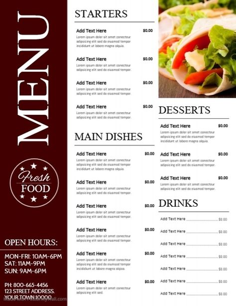 Sample Menu Design, Simple Menu Design Ideas, Creative Food Menu Design Ideas, Menu Card Design Creative, Menu Branding, Starters Menu, Restaurant Menu Card, Fine Dining Menu, Work Graphic