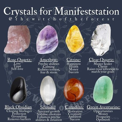 Emotional Healing Crystals, Crystal Combinations Powerful, Healing Tumbled Gemstones For Spiritual Practices, Chakra Stones Chart, Crystals Every Witch Should Have, Using Crystals To Manifest, Crystals For Manifesting, Energy Stones Crystal Healing, Gemstones Chart