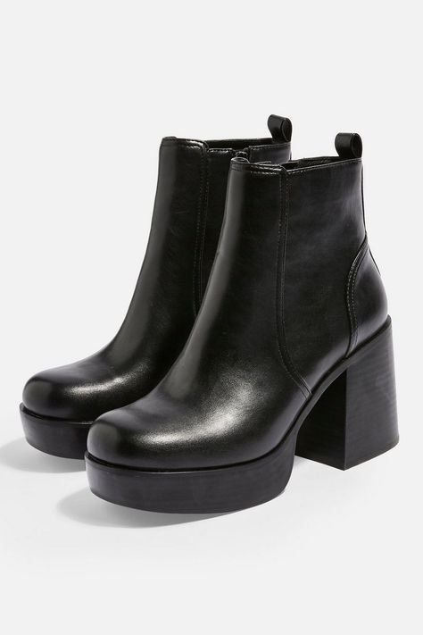 MONSTER Ankle Platform Boots - Shoes- Topshop USA Ankle Platform Boots, Mango Heels, Metallic Socks, Platform Chelsea Boots, Dr Shoes, Floral Boots, Shoes Too Big, Boating Outfit, Trending Sandals