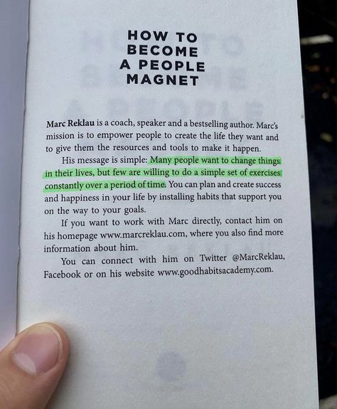 In his book How to Become a People Magnet international bestselling author Marc Reklau reveals the secrets and psychology behind successful relationships with other people. Your success and happiness in life - at home and in business -, to a great extent, depend on how you get along with other people. Are you able to influence and persuade them? Although success can mean something different for each person, there is one common denominator: other people. Psychology Reading People, How To Be A People Magnet, How To Become Magnetic, Become Magnetic, Books To Manipulate People, How To Become A People Magnet Book, How To Make Friends And Influence People Book, How To Read People Psychology, How To Influence People Book