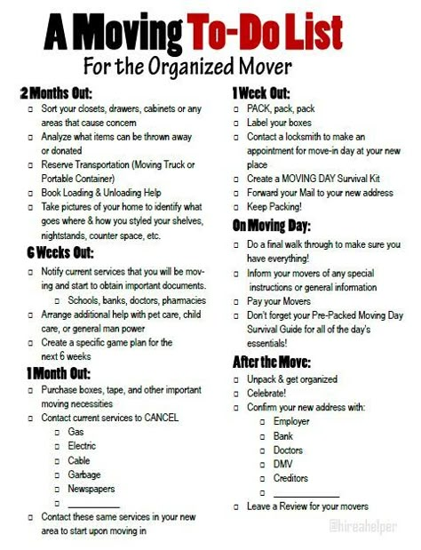 Moving Checklist & Timeline for an Organized Move Moving Timeline Checklist, Moving To Do List, Organized Move, Moving List, Moving Timeline, Moving Organisation, Moving House Tips, First Apartment Tips, Moving Hacks Packing