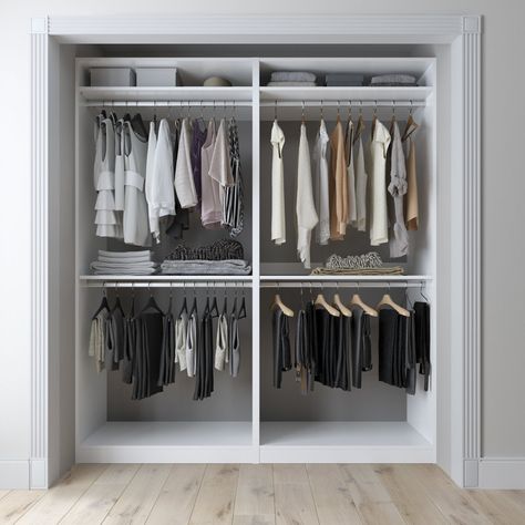 Closet & CO 72" Closet System | Wayfair Ikea Wardrobe Closet, Gray Closet, Bathroom 2023, Organiser Son Dressing, Closet Solutions, Model Chic, Wood Organization, Closet Hacks Organizing, White Closet