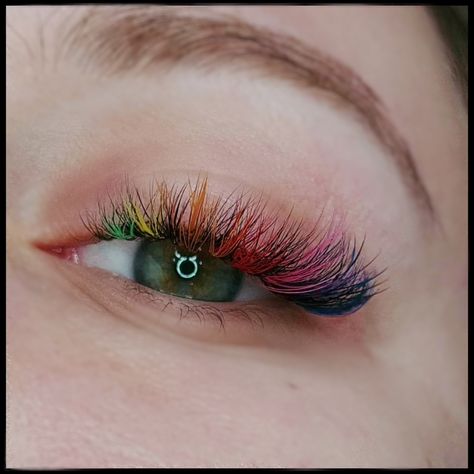 Colour Eyelash Extensions, Colorful Lashes Extensions, Eyelash Extensions Colorful, Coloured Lash Extensions, Rainbow Lashes Extensions, Rainbow Eyelashes, Pride Lash Extensions, Lash Art, Colored Lashes