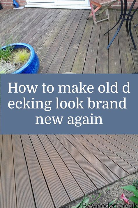 Refinishing Deck Diy, How To Refinish A Deck, Repainting Deck Wood, Wooden Deck Paint Ideas, Refinish Deck Wood, Budget Deck Makeover, Decking Paint Ideas Colour, Painted Decking Ideas, Deck Refinishing Ideas