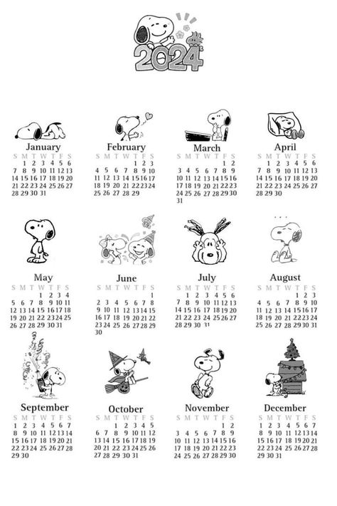 Calendar Poster Design 2024, 2024 Calender Aesthetics, Snoopy Calendar 2024, 2024 Calendar Wallpaper, Calendar 2024 Aesthetic Cute, Calendar 2024 Aesthetic, 2024 Calendar Design, Snoopy Aesthetic Wallpaper, Calender 2024 Designs